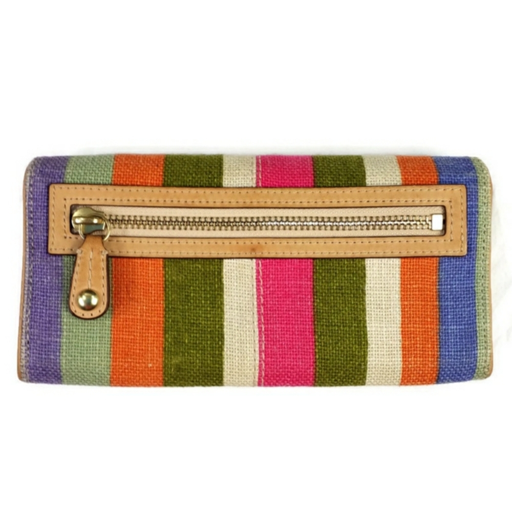 Coach 42567 Bonnie Hampton Legacy Multicolor Stripe Canvas & Leather Wallet Ret. - Picture 2 of 14